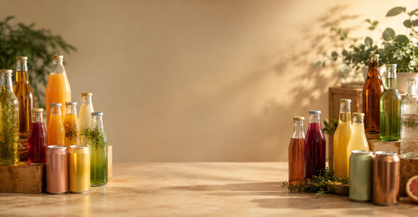 Bottled beverages in production